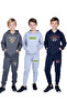 3-Piece Hooded Kangaroo Pocket Printed Boy's Tracksuit Set