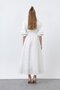 Women's Cotton Shirt Dress with Belt - 12626Elb - Ecru - 6