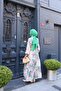 Women's Comfortable Fit Buttoned Patterned Modal Dress - 5