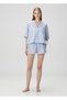 Linen and Cotton Beige Plaid Shorts Pajama Set-Belezza Collection - 3