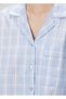 Linen and Cotton Beige Plaid Shorts Pajama Set-Belezza Collection - 4