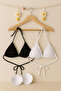 Kadın Siyah ve Beyaz Minimal Kesim Üçgen Bikini Üstü - 8