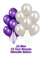 Happy Birthday Birthday Set Purple White Balloon Set Women Men Girls Children Party Ornaments - 3