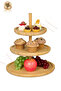 Bamboo 3 Tier Serving Plate, Bamboo Presentation Plate 3 Tier