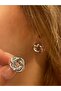 Hey Silver Color Twist Detailed Tiny Daily Use Women's Earrings