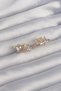 Brass Gold Color Large Zircon Cubic Zirconia Curved Minimal Butterfly Hoop Earrings - Tj-Bkp9289