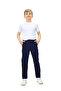 Children's Canvas Fabric Standard Leg School Pants with Elastic Waist - 5