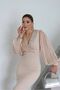 Women's Wrap Dress with Sequin Details, Sleeves and Crossover Chiffon Full Length Evening Gown - 2