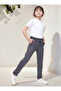 Children's Canvas Cotton School Pants with Elastic Waist - 4