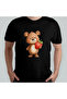 Cute Bear and Strawberry Unisex 100% Cotton Crew Neck T-Shirt