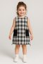 "Checkered Sleeveless Girl's Dress - Pocketed, Relaxed Fit" - 2