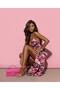 Satin Fabric Pleated Tie Detail Maxi Length Designer Dress-Pink