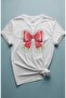 Unisex Ribbon Watermelon Printed T-Shirt, Summer Vibes Themed Crew Neck T-Shirt