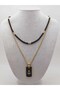 Night Series Men's Natural Stone Steel Necklace (56080) - 2