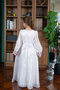 D' Daniela - Mariam Embroidered White Jalabiya Abaya with Tie-Up Belt and Sleeves -for Girl - 4