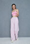 Women's Brode Detailed Striped Poplin Trousers 700-3757 - 4