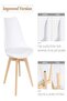 Eamy Single White Tulip Design Mid Century Modern Upholstered Dining Chair White & Beech - 6