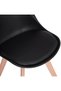 Eamy Set of 2 Black Tulip Design Mid Century Modern Upholstered Dining Chairs Black & Beech - 2