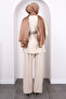 Stone Front Draped Tunic Pants Suit - 4