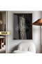 Amazing | Golden Plant Silhouette Abstract Model 01 | Framed Tempered Glass Table Single Vertical