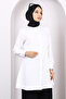 Ecru Buttoned Ruffle Detailed Tunic - 3