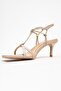 Gibson Beige Square Toe Women's Heeled Sandals - 4
