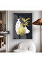 Amazing | 02 Bohem Black Gold Botanical Pattern | Framed Tempered Glass Table Single Vertical