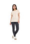 Beige LADIES BASIC ROUND NECK SOLID TEE 8-18 - 4
