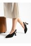 Vox Black Lace Heeled Women's Shoes