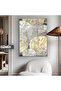 Amazing | Gray-Gold Color Bohemia Macro Pattern 01 | Framed Tempered Glass Table Single Vertical