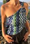 2587 Single Sleeve Ring Detailed Asymmetrical Blouse - 2