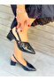 Mia Black Patent Leather 3-Buckle Heel Sandals
