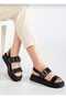Shoes Women's Double Strap Side Buckle Detailed Daily Sandals - Get One Size Smaller - 3