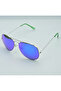 Silver-Blue Mirrored Aviator Sunglasses ‚ UV400 Polarized Lenses - 2