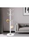 Metal Coat Rack Stand, Modern Freestanding Coat Rack with Natural Marble Base, White Coat Racks and