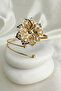 Gold Color Stone Detailed Flower Motif Adjustable Arm Accessory (Diameter: 9cm)
