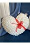 Puffy Heart Pillow White - Knitted Heart Pillow - 3