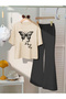 Children's Butterfly Printed T-Shirt Spanish Leg Tracksuit Set