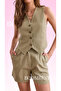 Women's Lined Linen Flam Vest - 3
