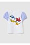 T-Shirt With Striped Sleeves And Donald And Daisy Duck Print