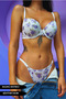 مجموعة حمالة صدر لامعة مدعمة بتصميم زهور B-Cap Underwire - 2