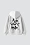 Metallica and Justice for All Printed Oversize Unisex White Hoodie
