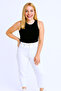 Women's Wide Strap Ribbed Lycra Body