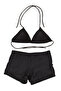 Black Women's Triangle Shorts Bikini Set