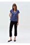 Satin Blouse With V Neck - 2