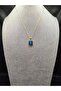 Gold Color Navy Blue Enamel North Star Model Necklace - 2
