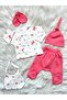 Bow Pattern Rose 5-Piece Newborn Baby Girl Hospital Release Set - 3