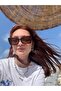 Brown Cat Eye Framed Brown Glass Brand Model Polarized Women's Sunglasses 2
