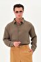 100% Cotton 4 Seasons Oversize Muslin Men's Long Sleeve Khaki Shirt - 4