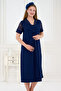 2-Piece Maternity Nightgown Set with Lace and Morning Dress - 2